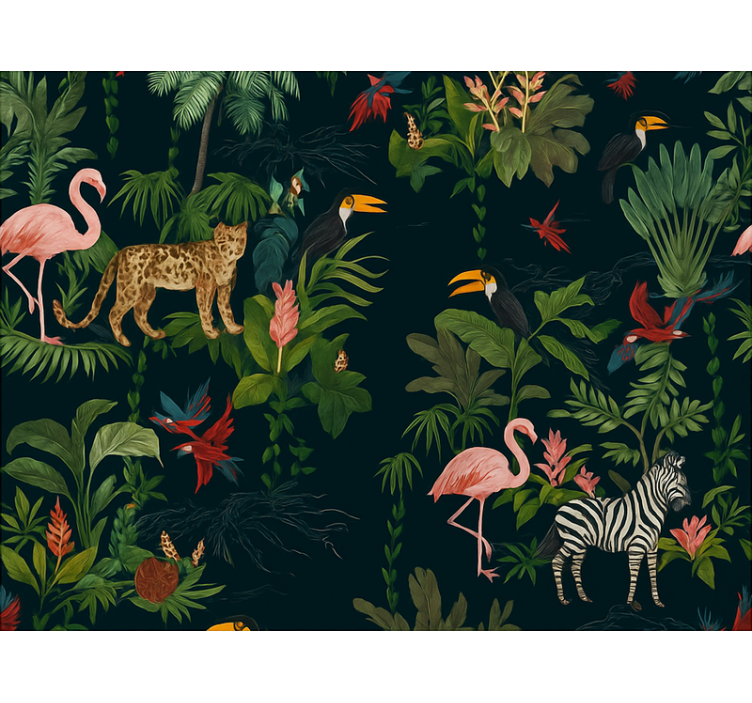 Ταπετσαρία κύρια υπνοδωμάτιο Σκοτεινός Εξωτικός Σχεδιασμός - TenStickers