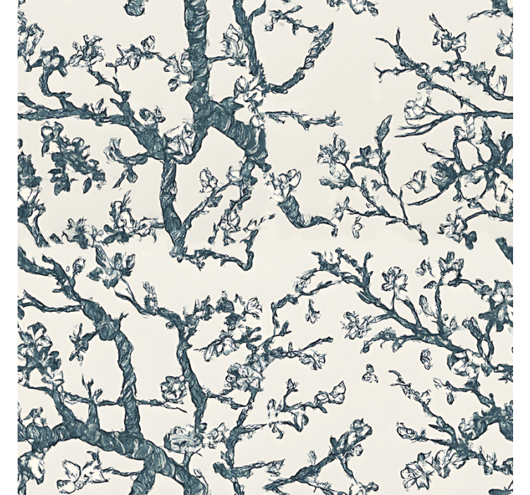 Ταπετσαρία κύρια υπνοδωμάτιο Σχέδιο Δέντρου Σκούρου Μπλε - TenStickers