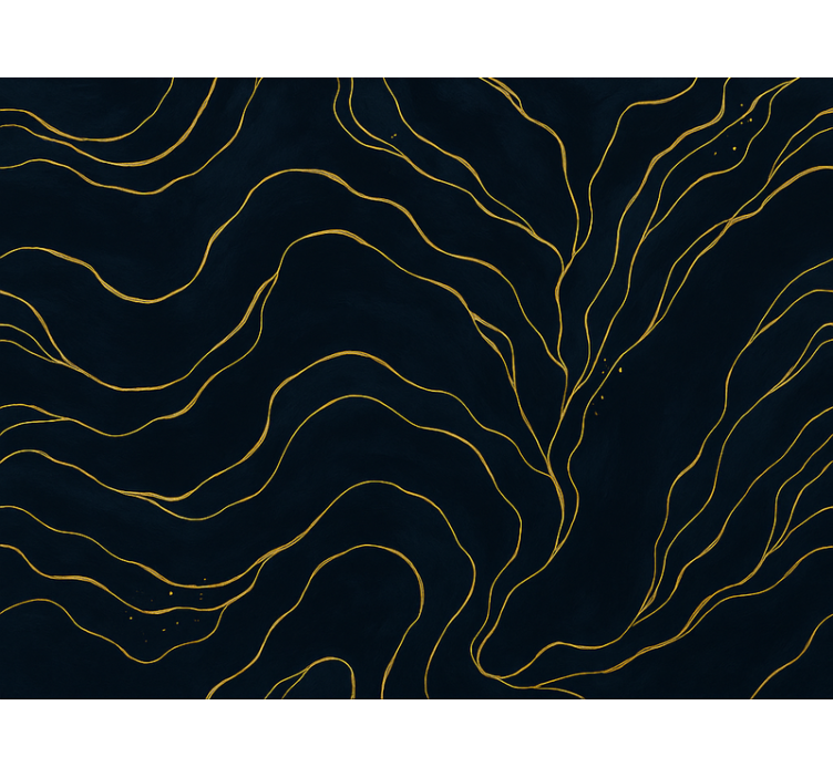 Ταπετσαρία κύρια υπνοδωμάτιο Σκούρο Μπλε και Χρυσό Μάρμαρο - TenStickers