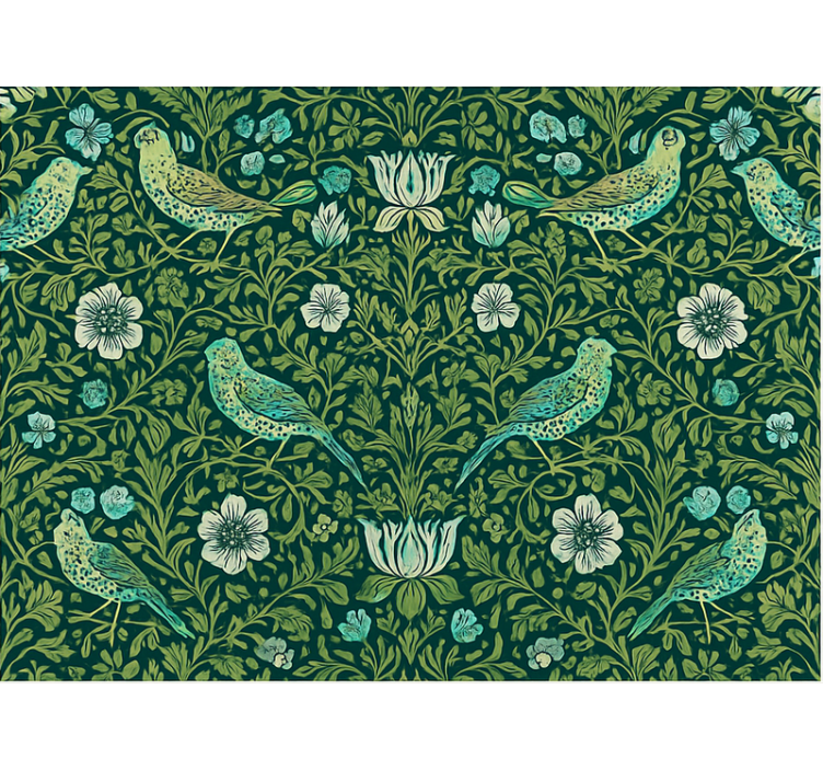 Ταπετσαρία κύρια υπνοδωμάτιο Λουλούδια και Πουλιά - TenStickers