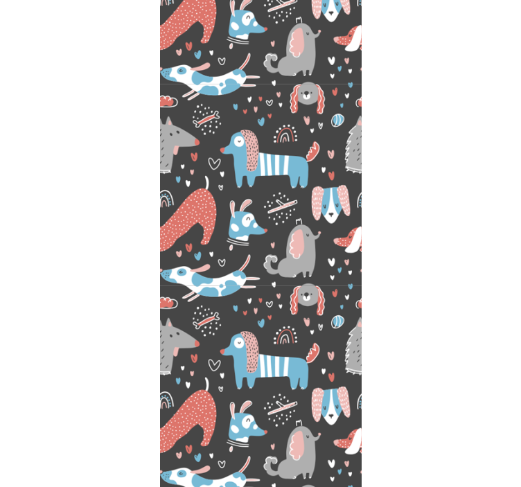 Ταπετσαρία υπνοδωματίου με χαριτωμένα σκυλιά - TenStickers