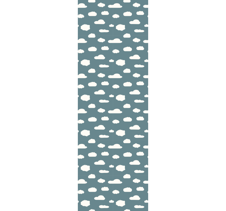 Ταπετσαρία υπνοδωματίου με σχέδιο λευκό σε μπλε φόντο - TenStickers