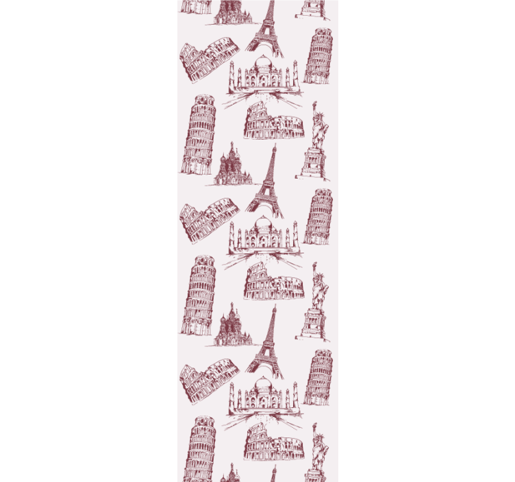 Ταπετσαρία υπνοδωματίου με μοτίβο διάσημων μνημείων - TenStickers