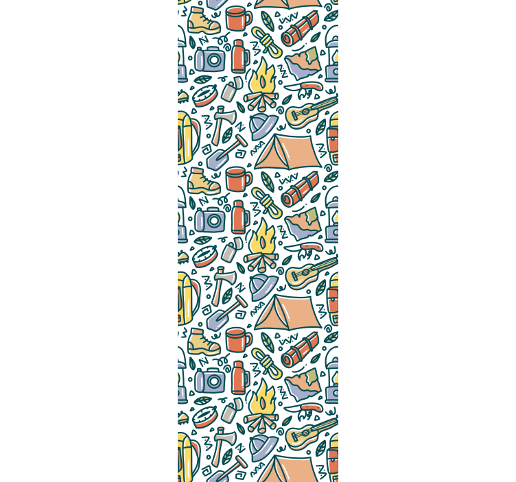 Ταπετσαρία υπνοδωματίου με σχέδια βουνών και κατασκήνωσης - TenStickers