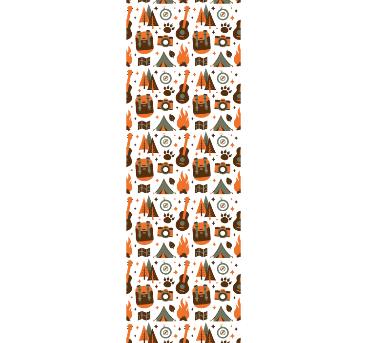 Ταπετσαρία υπνοδωματίου βουνά με ξύλινη φωτιά - TenStickers