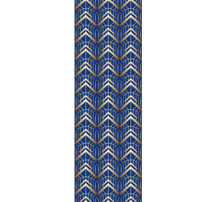 Ταπετσαρία υπνοδωματίου μοντέρνο μπλε και χρυσό σχέδιο - TenStickers