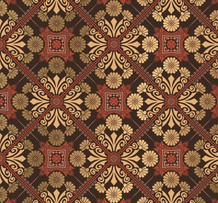 μπαρόκ ταπετσαρία vintage στυλ για υπνοδωμάτιο - TenStickers