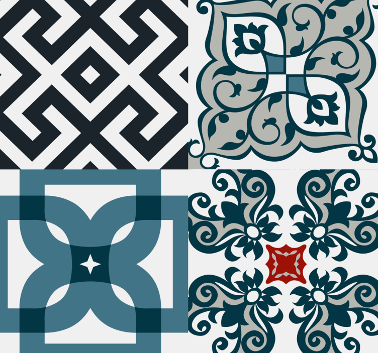 ταπετσαρία μοτίβο πορτογαλικά vintage πλακάκια - TenStickers