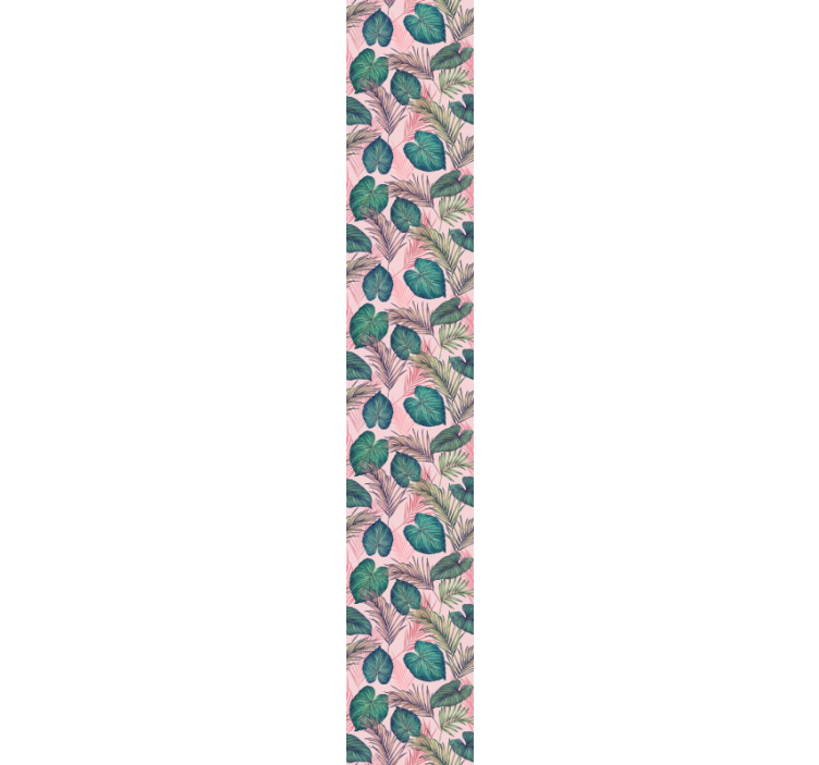 ταπετσαρία ροζ τροπική ζούγκλα φύλλων - TenStickers