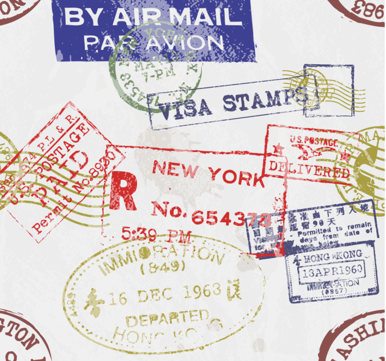 Vintage καρτ ποστάλ vintage ταπετσαρία - TenStickers