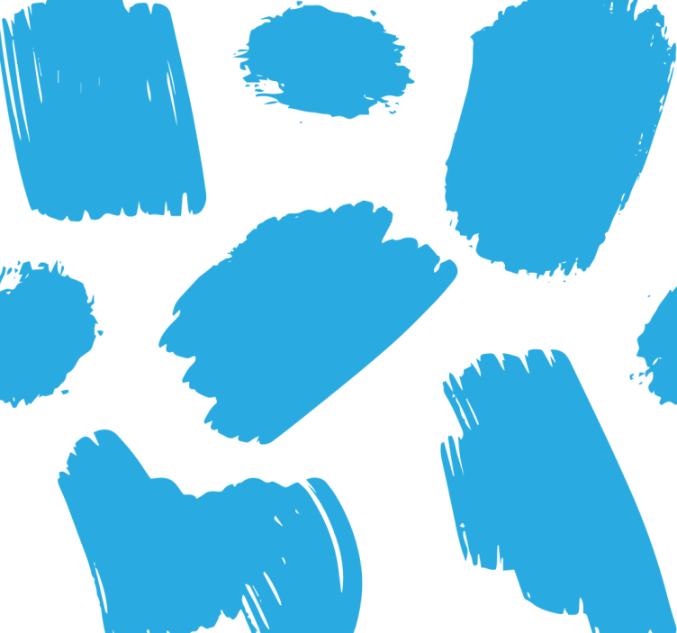 ταπετσαρία μοντέρνα πινέλα μπλε τέχνης - TenStickers