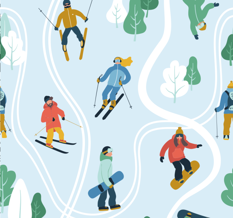 ταπετσαρία σκι λευκή ταπετσαρία - TenStickers