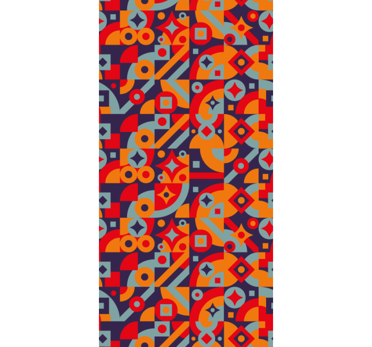 Ρετρό ταπετσαρία γεωμετρικά μοτίβα - TenStickers