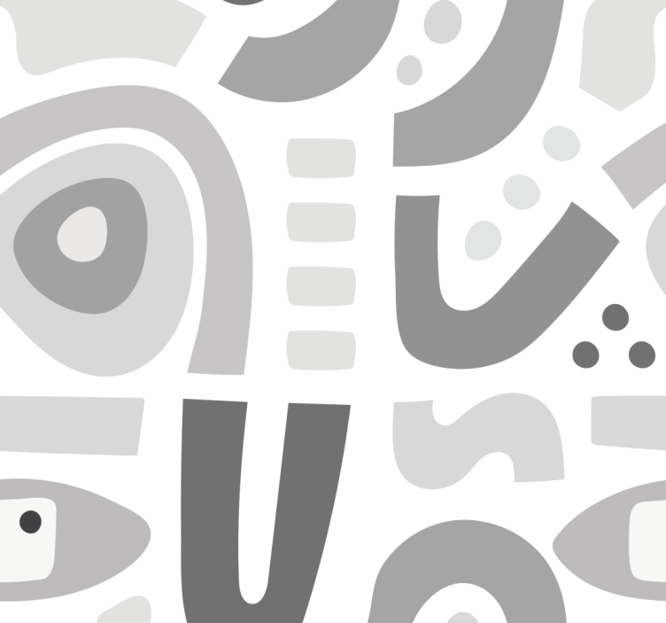 αφηρημένη μοτίβο σε γκρι αποχρώσεις ταπετσαρία - TenStickers