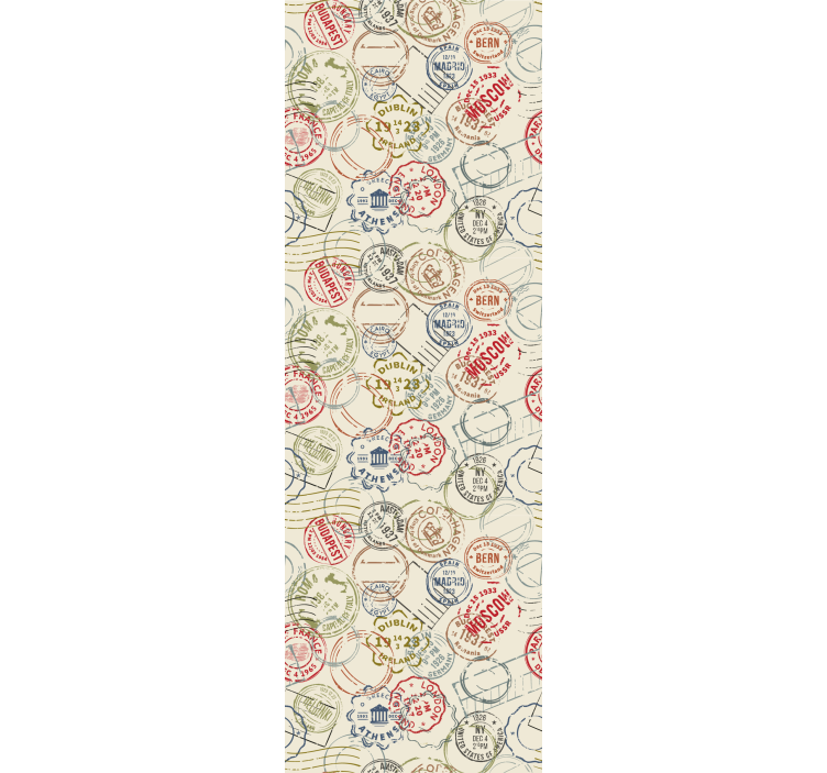 ταπετσαρίες τοπίων πόλης κολάζ γραμματοσήμων ταξιδιού - TenStickers