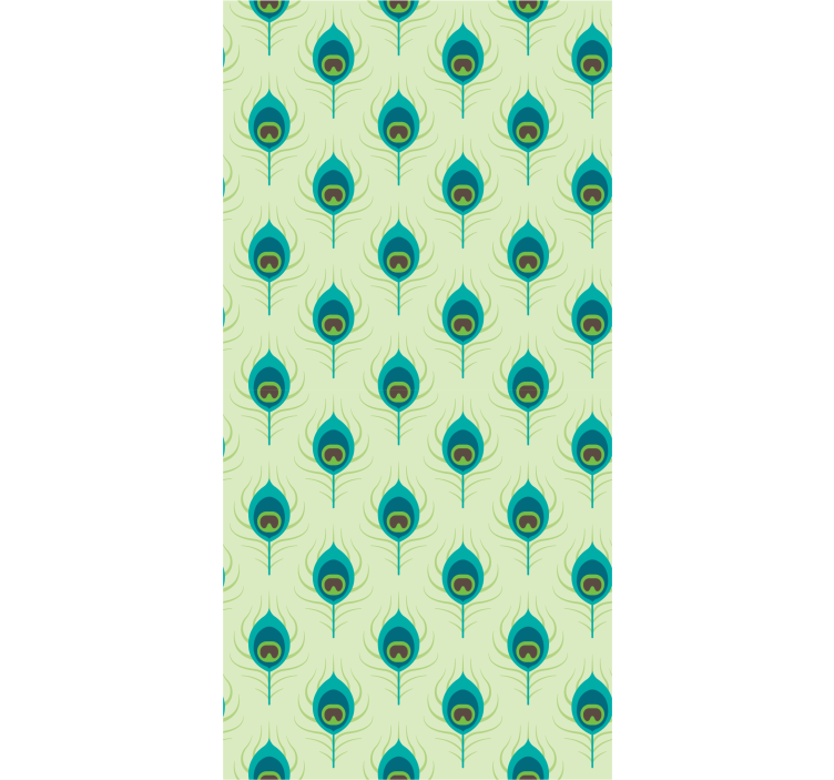 μοντέρνα διακοσμητική ταπετσαρία με φτερό παγωνιού - TenStickers