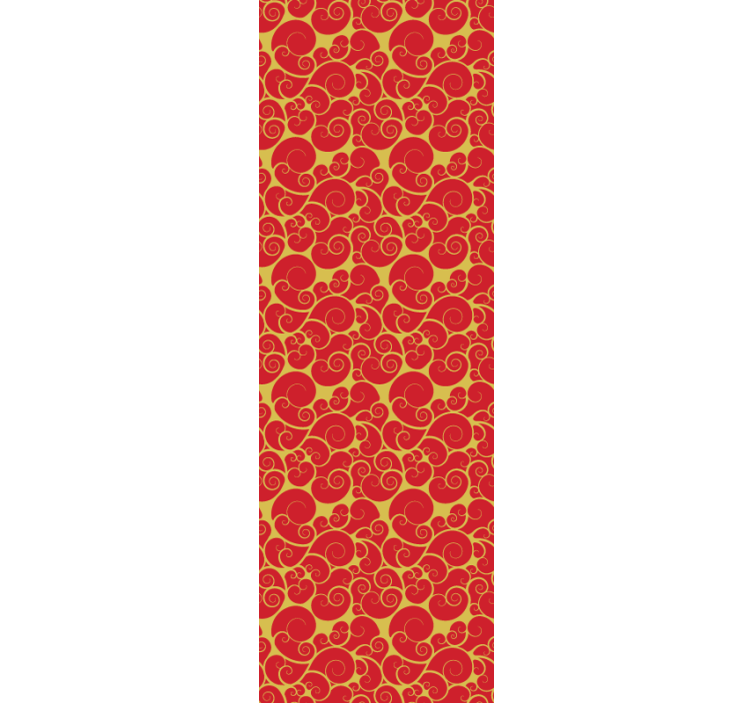 κόκκινη και κίτρινη στροβιλίζεται ανώμαλη ταπετσαρία - TenStickers