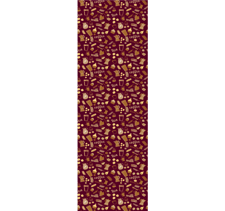 ταπετσαρία κουζίνας κείμενο και εικονίδιο μοτίβου καφέ - TenStickers