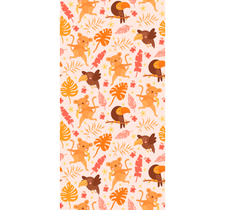 Ζώα ταπετσαρία παιχνιδιάρικη πανίδα της ζούγκλας - TenStickers