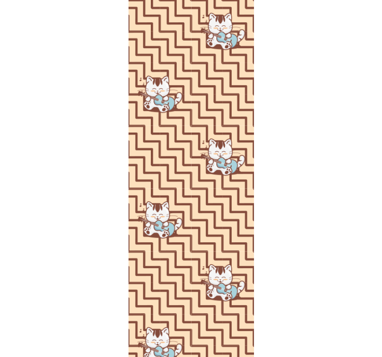 γάτες ταπετσαρίας γεωμετρικό μοτίβο αιλουροειδών - TenStickers