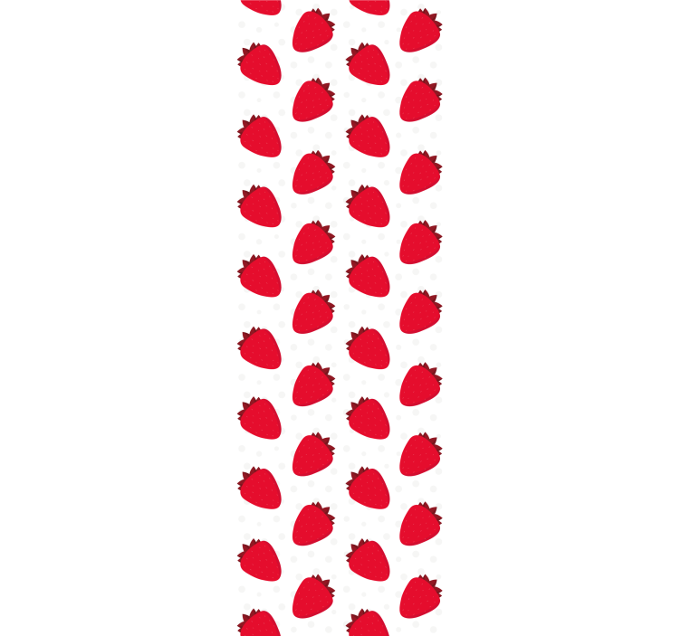 ταπετσαρία κόκκινη φράουλα σε λευκό κουζίνα - TenStickers