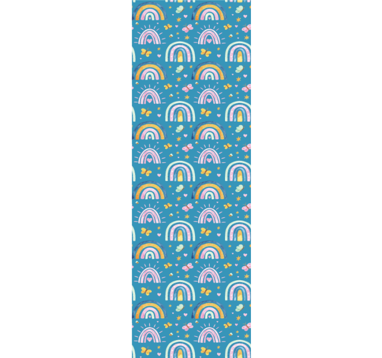 μοτίβο με boho rainbows λουλούδια ταπετσαρία - TenStickers