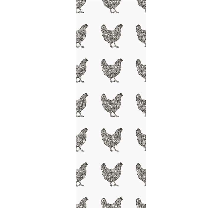 ταπετσαρία υπνοδωματίου μοτίβο μαύρο κοτόπουλο - TenStickers