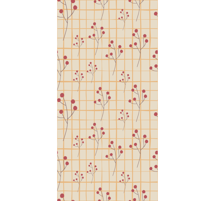 ταπετσαρία λουλουδιών μοτίβο κλαδί μούρων - TenStickers