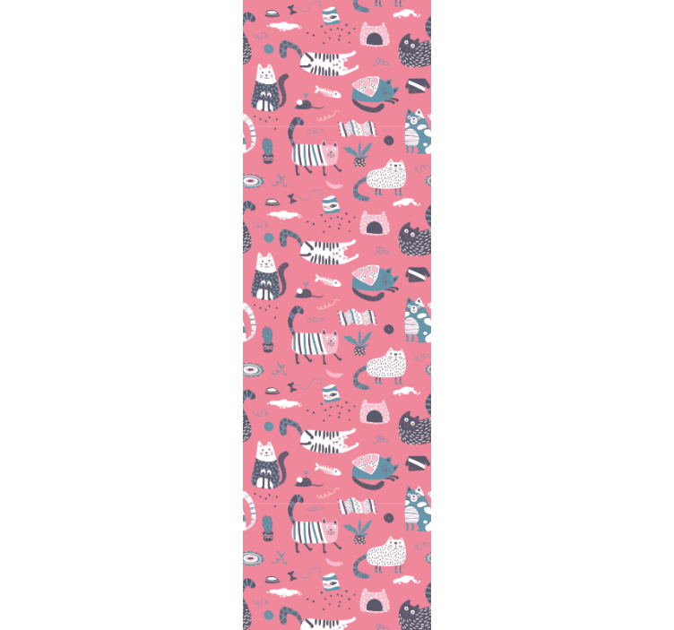 ταπετσαρία με σκανδιναβικά γατάκια με ζώα - TenStickers