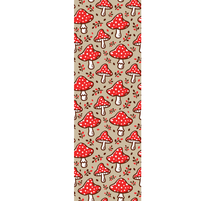 τυπικά μανιτάρια σε μπεζ φόντο ταπετσαρία - TenStickers