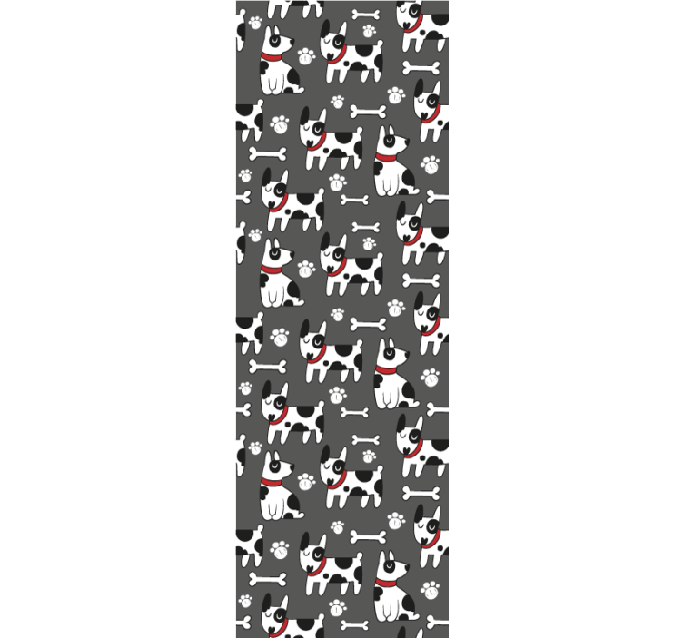 φανταστική ασπρόμαυρη ταπετσαρία κρεβατοκάμαρας σκύλου - TenStickers