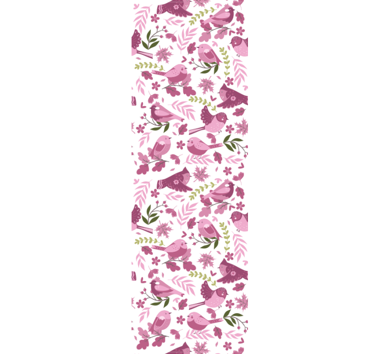 πουλί σε έναν κλάδο λουλουδιών ταπετσαρία διαδρόμου - TenStickers