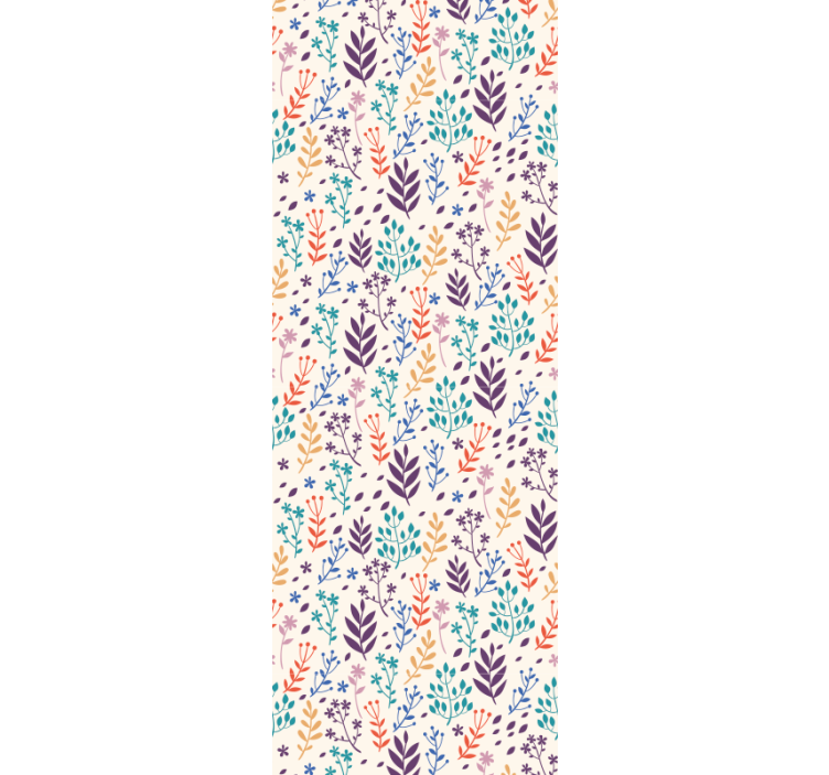 λουλούδια και φύλλα λουλούδια ταπετσαρία - TenStickers