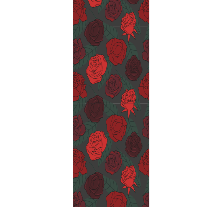 πολλαπλά τριαντάφυλλα και φύλλα ταπετσαρία λουλουδιών - TenStickers
