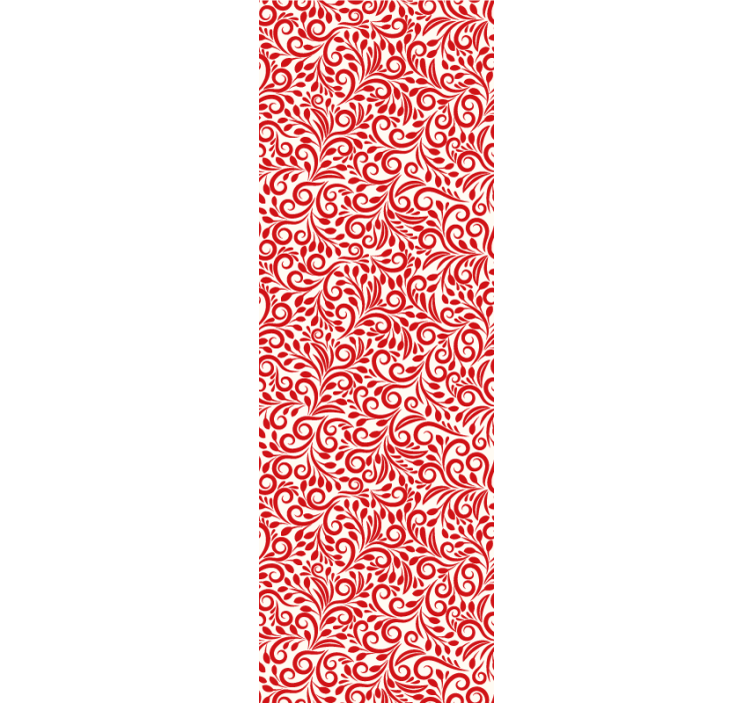 κόκκινη ταπετσαρία λουλουδιών - TenStickers