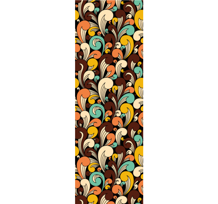 Διακοσμητικό ταπετσαρία ρετρό στροβιλιζόμενο μοτίβο - TenStickers