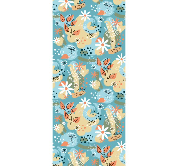 ταπετσαρία λουλουδιών λουλουδάτο αεράκι - TenStickers