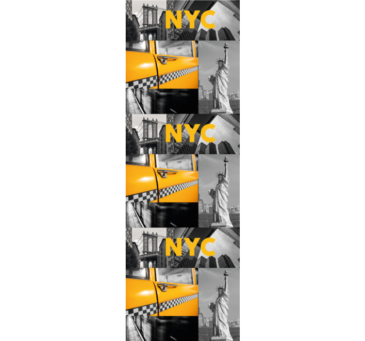 πορτοκαλί και γκρι κολάζ Νέα Υόρκη ταπετσαρία - TenStickers