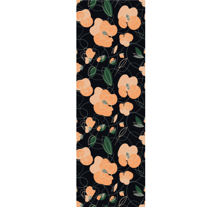 σκοτεινή ζωντανή ταπετσαρία μοτίβο πανίδας και χλωρίδας - TenStickers