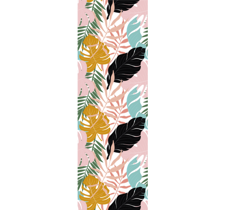 πολύχρωμη αφηρημένη ταπετσαρία με μοτίβα λουλουδιών - TenStickers