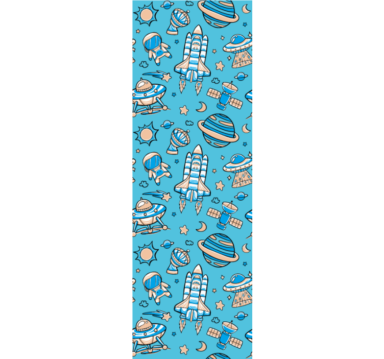 διαστημόπλοιο ξεκινούν πάνω από ένα ταπετσαρία παιδικού γαλάζιου  - TenStickers