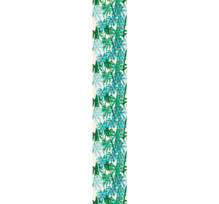πράσινο φοίνικες μοτίβο φύλλα ταπετσαρία - TenStickers