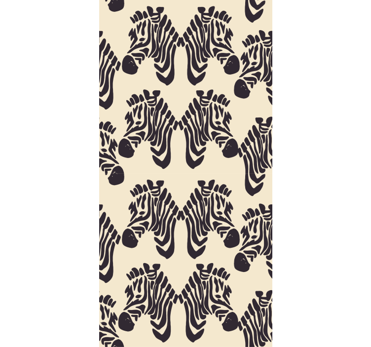 ζέβρα μπεζ πρόσωπα ταπετσαρία σαλονιού - TenStickers