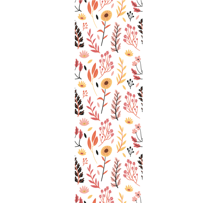 πολύχρωμα λουλούδια σε άσπρο φόντο ταπετσαρία - TenStickers