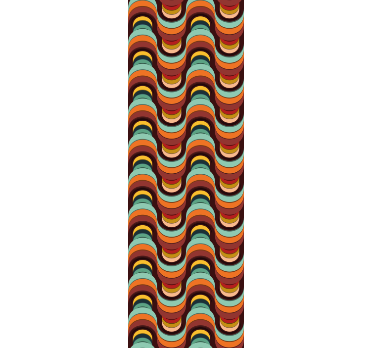 πολύχρωμο ρετρό μοτίβο κλασική ταπετσαρία - TenStickers