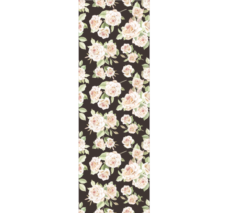 λευκό τριαντάφυλλο μαύρο φόντο λουλούδι ταπετσαρία - TenStickers