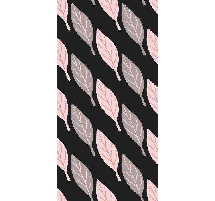 ροζ και γκρι ταπετσαρία φύλλων δάσους - TenStickers