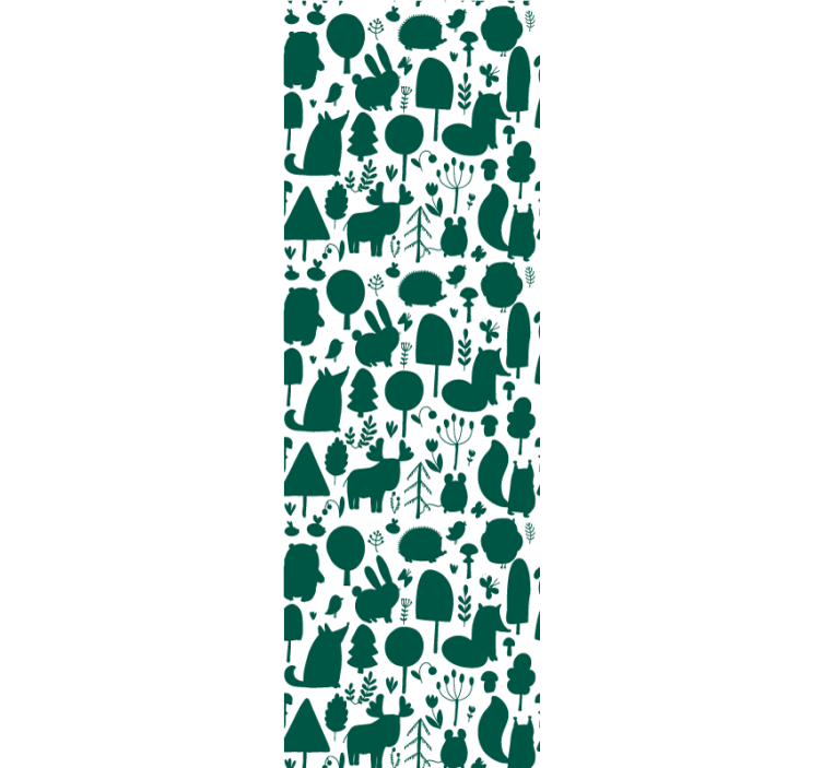 Ταπετσαρία φύσης σιλουέτες δασικής πανίδας - TenStickers