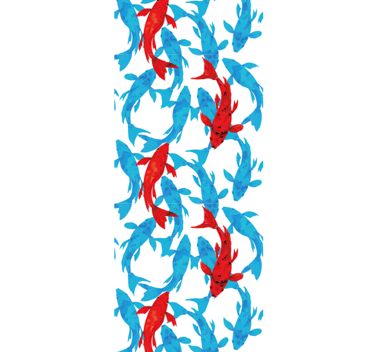 κοπάδι ψαριών με ταπετσαρία κόκκινης προφοράς - TenStickers