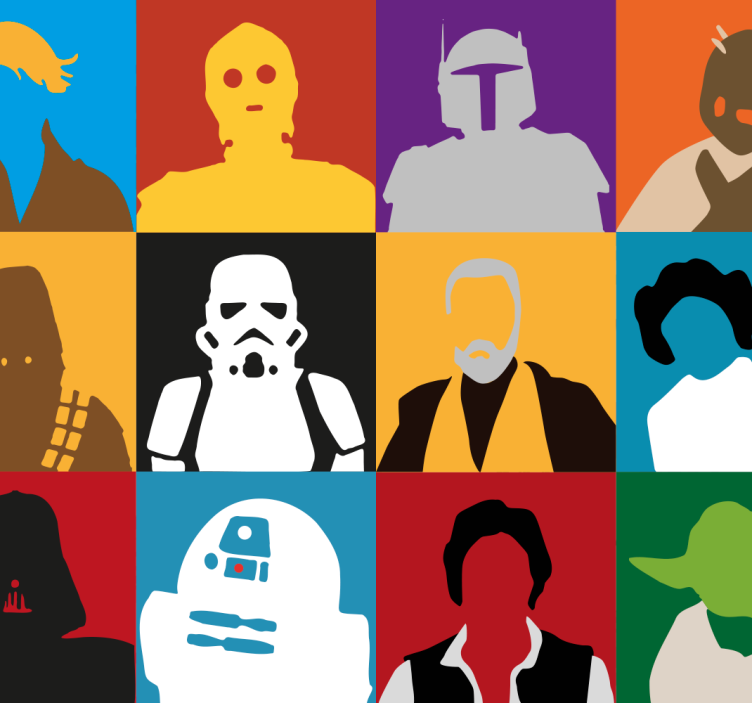 ταπετσαρία τέχνης εικονικές σιλουέτες - TenStickers